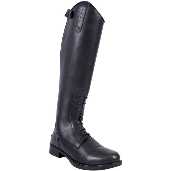 QHP Junior Riding Boots Julia, Leather Riding Boots, Girl, black