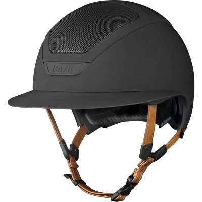 Kask Reithelm Star Lady Hunter Lederriemen Hellbraun
