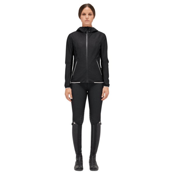 Cavalleria Toscana Jacke Damen Bonded Jersey Mesh Full Zip, Softshelljacke, Kapuze