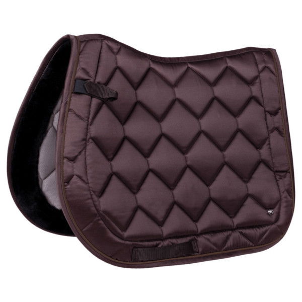 QHP Saddle Pad Classy, Jumping Saddle Pad with Fur Edge