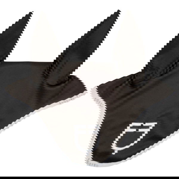 Equestro Fly Bonnet Technical Fabric with Logo, Fly Cap, Fly Ears