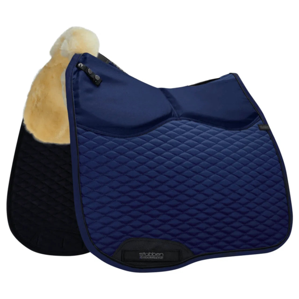 Stübben Saddle Pad Streamline Dressage, Correction Saddle Pad, with Sheepskin