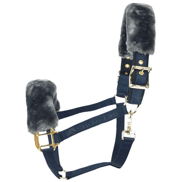 Bucas Halter Half Fur Show Line, Nylon Halter, with Faux Fur