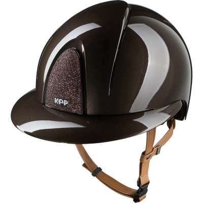 KEP Reithelm Smart NOVA Metal Polish Star mit Polo-Schirm mit Beigen Kinnriemen