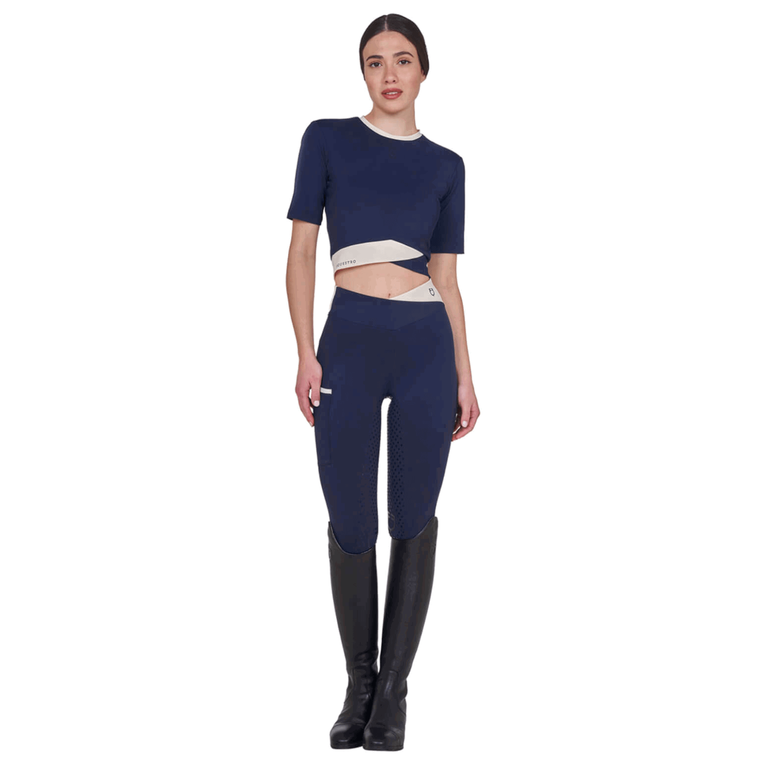 Equestro Shirt Damen Cropped FS26, kurzarm