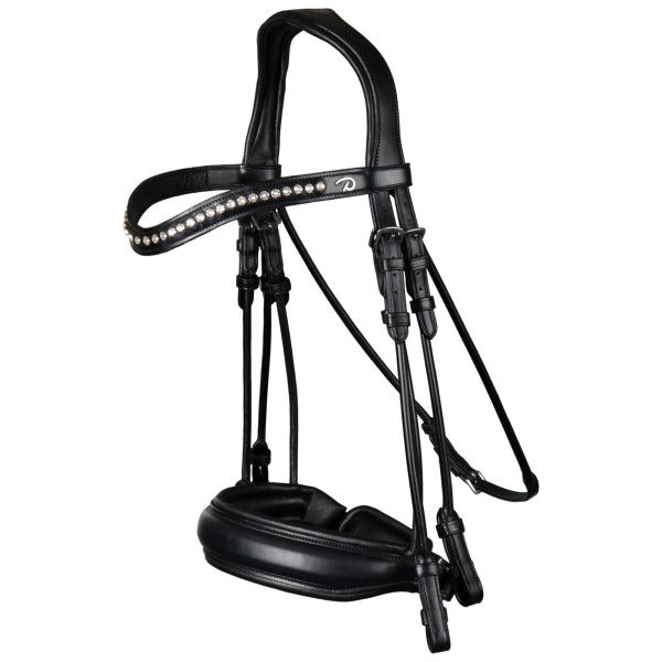 Dyon Double Bridle Large Crank RLC, Swedish Noseband, Without Reins