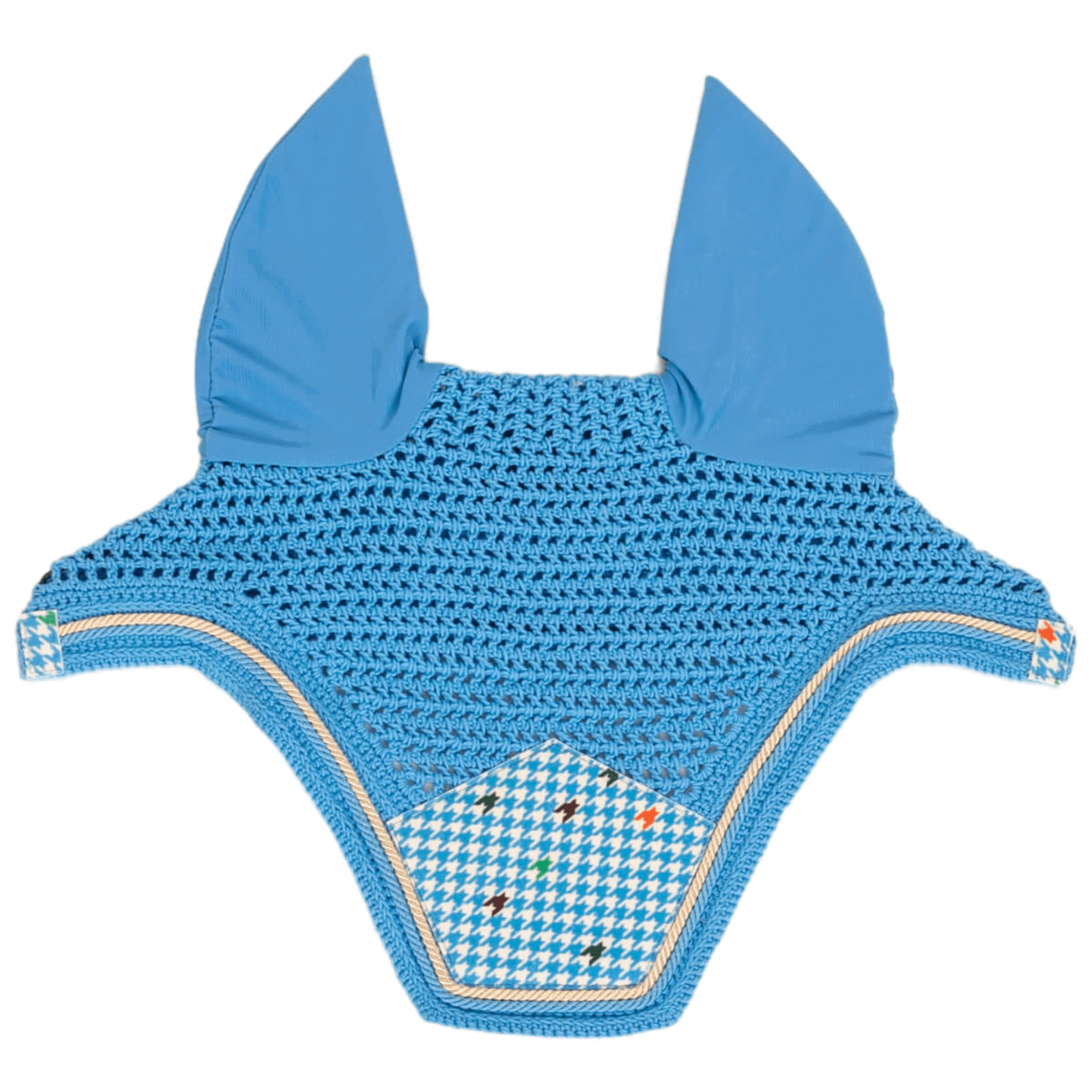 Kentucky Horsewear Fliegenhaube Wellington Samt Pied-de-Poule, Fliegenmütze, Fliegenohren