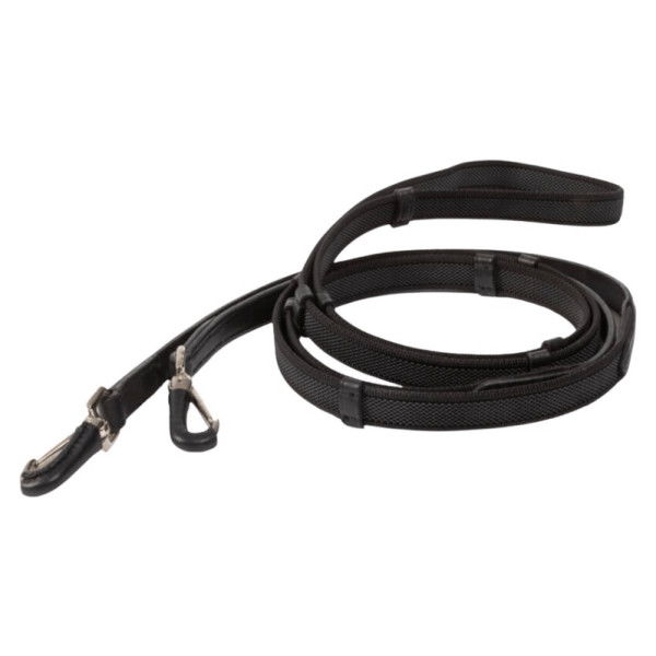 Kavalkade Reins Iceland, Rubber Reins, with Special Carabiner, with Bars, for Icelandic Horses