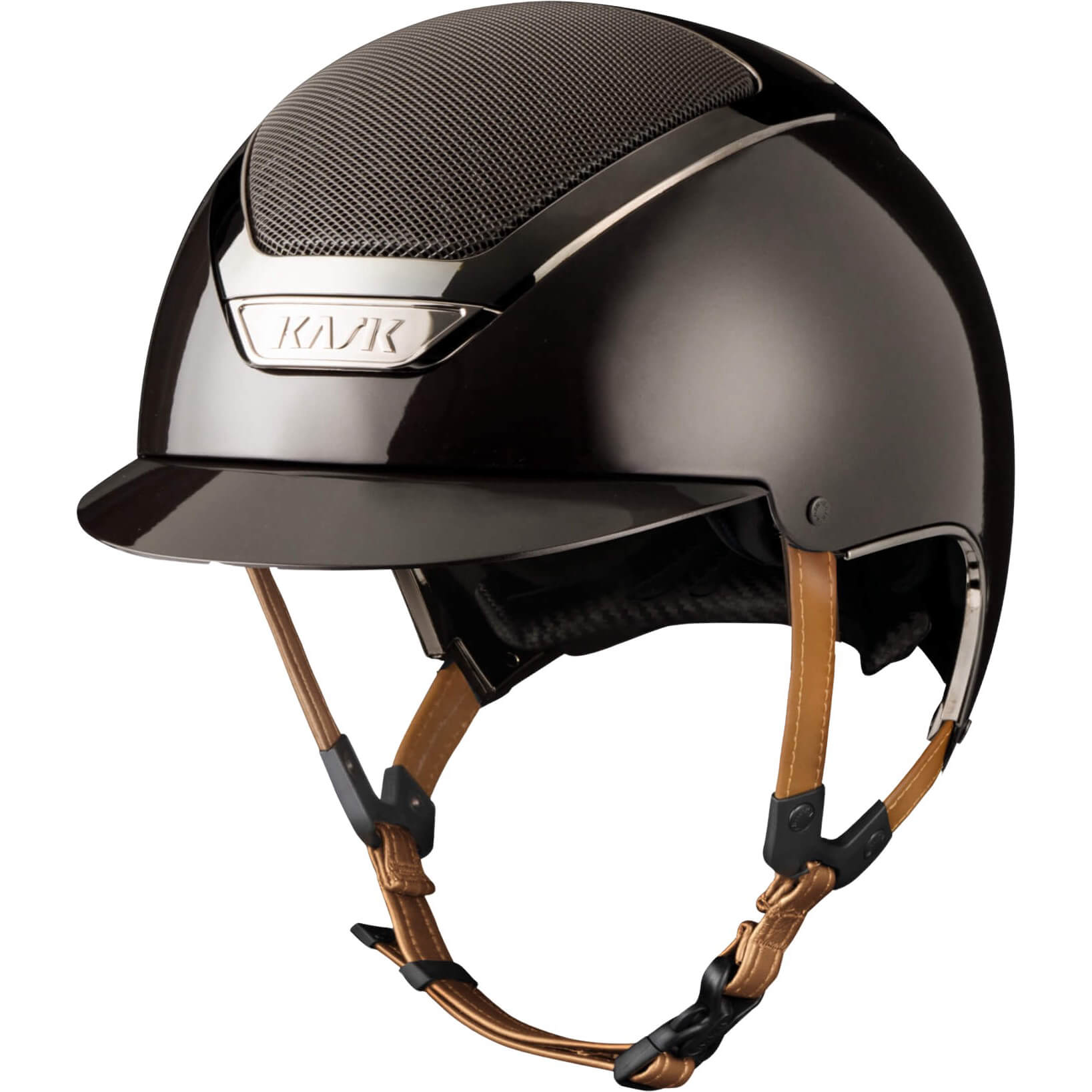 Kask Reithelm Dogma Pure Shine Lederriemen Hellbraun