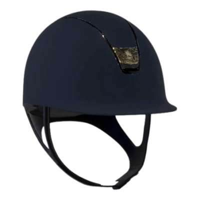 Samshield Riding Helmet Classic 2.0 Shadowmatt, Trim Black Chrome, Blazon Crystal Fabric Gold