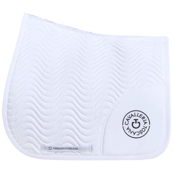 Cavalleria Toscana Saddle Pad CT Double Orbit Wave Quilted SS24, Dressage Saddle Pad