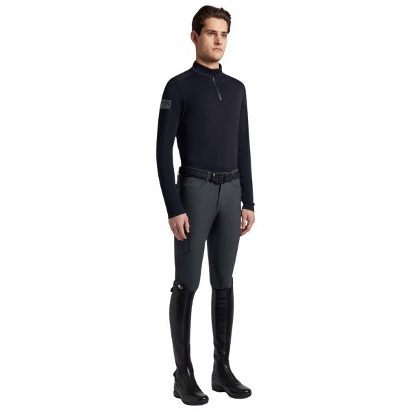 Cavalleria Toscana Shirt Herren Tech Wool Half Zip, Trainingsshirt, langarm, Turtleneck