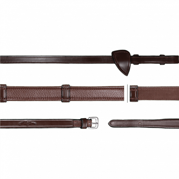 Dyon Hunter Reins with Leather Bars NEC 16 mm