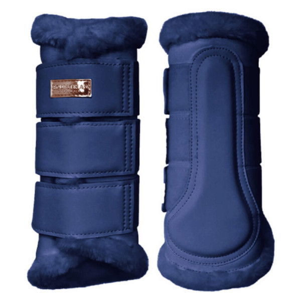 Equestrian Stockholm Brushing Boots Lagoon Blush, Dressage Boots, with Faux Fur