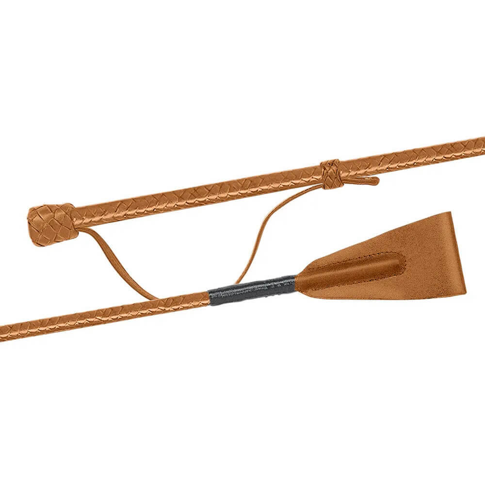 Fleck Springgerte Leder umflochten, mit Schieb-Handlasche