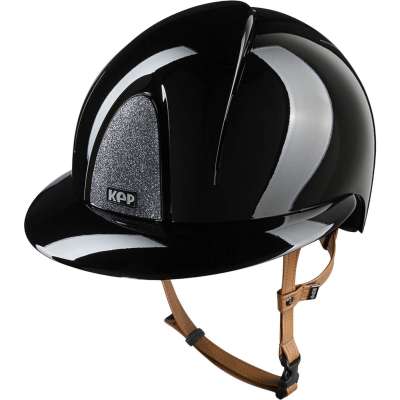 KEP Reithelm Smart NOVA Metal Polish Silver Star mit Polo-Schirm mit Beigen Kinnriemen