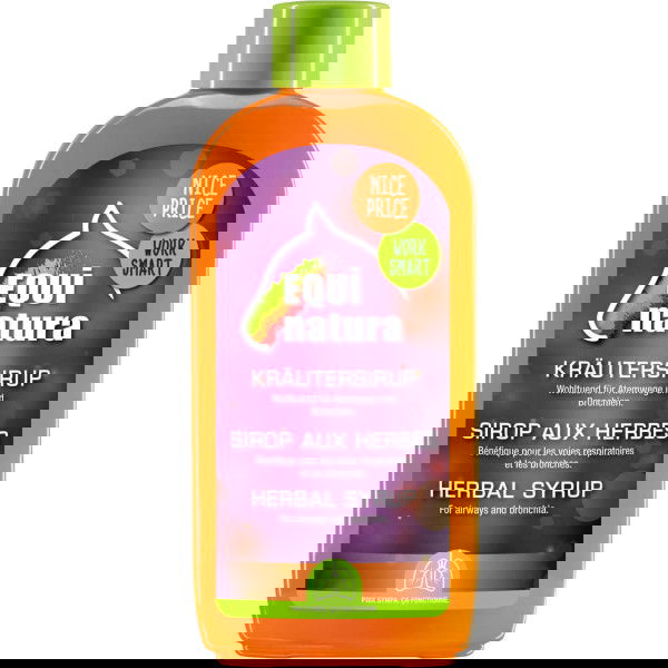 Equinatura Herbal Syrup, Supplementary Feed, for Respiratory Tract and Bronchial Tubes, Sugar-Free
