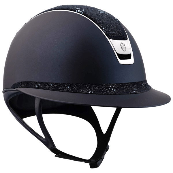 Samshield Riding Helmet Miss Shield 2.0 SM,Top+Frontal Band Spring Flower, Trim+ Blazon Black Chrome