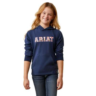 Ariat Girls Pullover 3D Logo 2.0 Hood, Hoodie