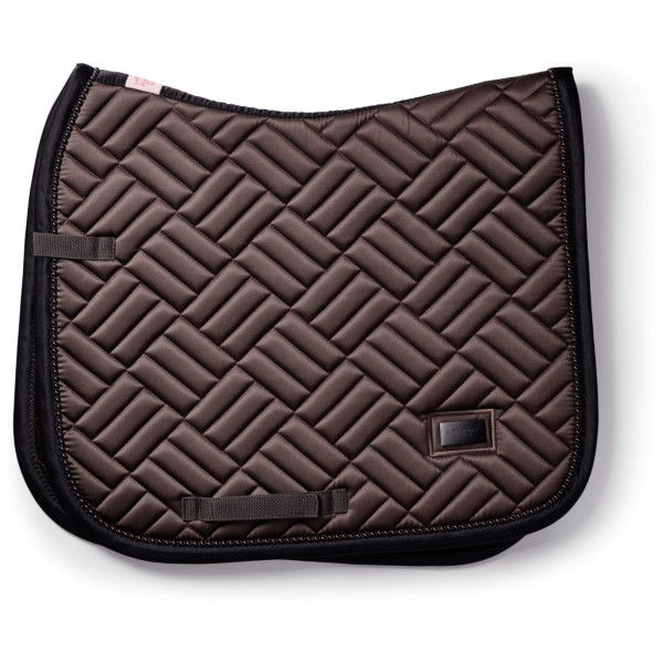 Equestrian Stockholm Saddle Pad Modern Mocha Maze, Dressage Saddle Pad