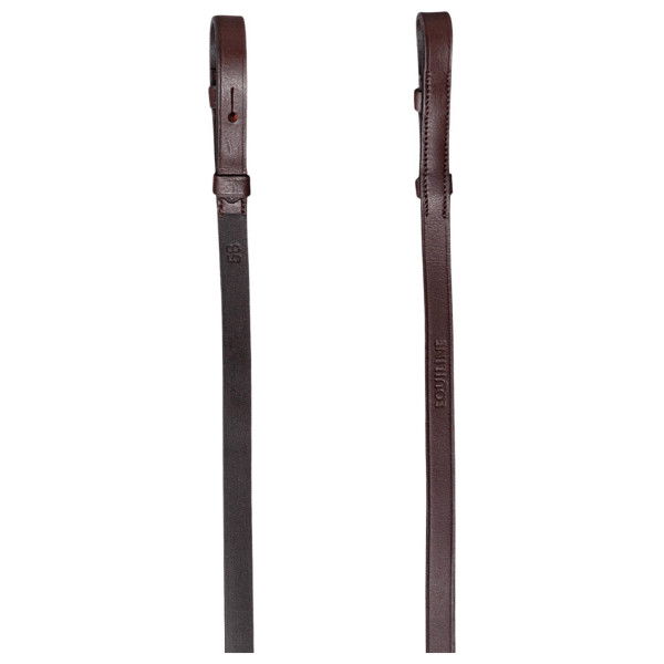 Equiline Leather Reins Continental, with Rubber Inlay, with Leather Stopper