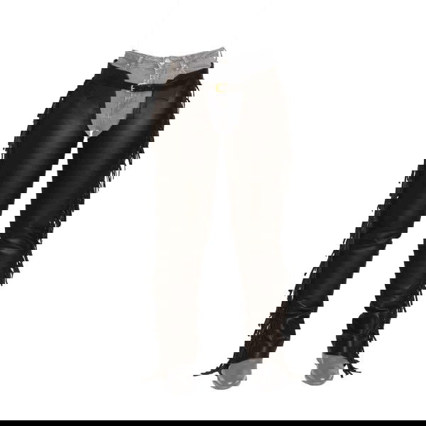 Dyon Chaps, Longchaps, Kunstlederchaps, mit Fransen