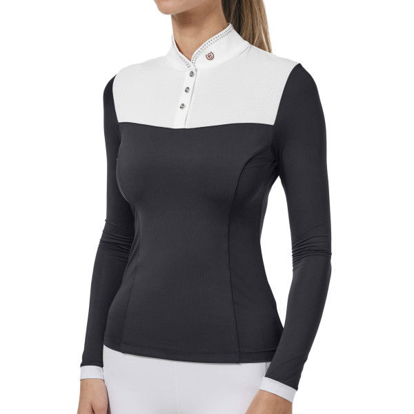 Equestrian Stockholm Turniershirt Damen Revenew Competition Dark Ocean, langarm