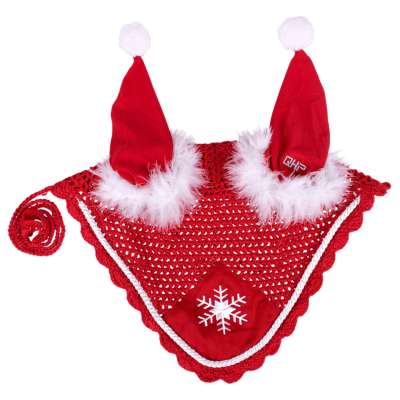 QHP Christmas Fly Hood Wellington, Fly Bonnet, Fly Cap, Fly Ears