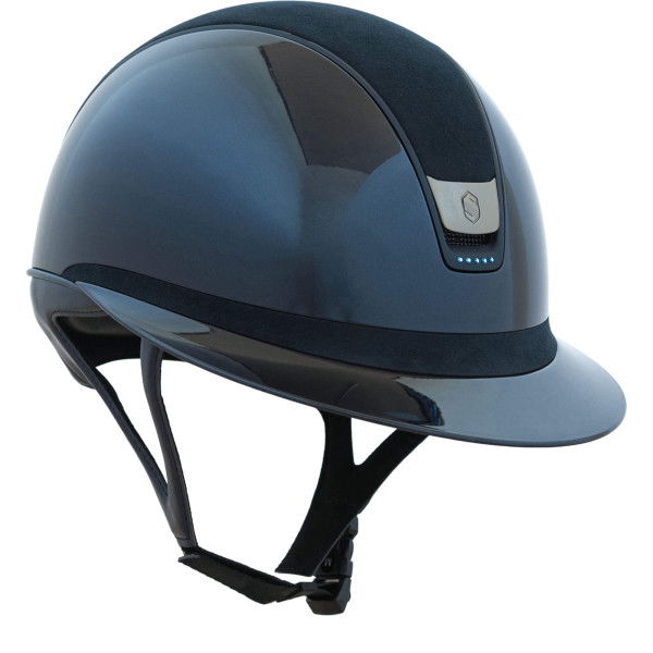 Samshield Reithelm MS 2.0 SG, Top+Frontal Band Alct,Trim Matt,Blason Black Chrome,5 Sw Metal Blue