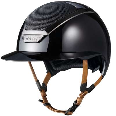 Kask Reithelm Star Lady Pure Shine Lederriemen Hellbraun