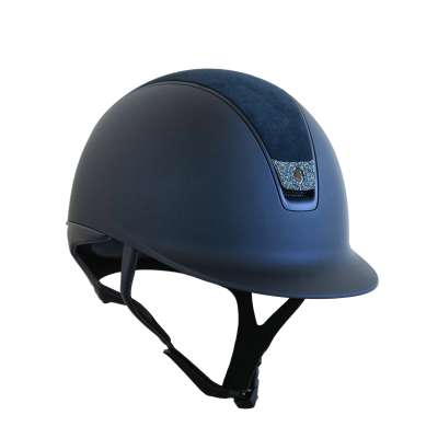 Samshield Riding Helmet Classic 2.0 SM, Top Alct, Trim Matt Blue, Blazon Crystal Fabric Ocean Depth