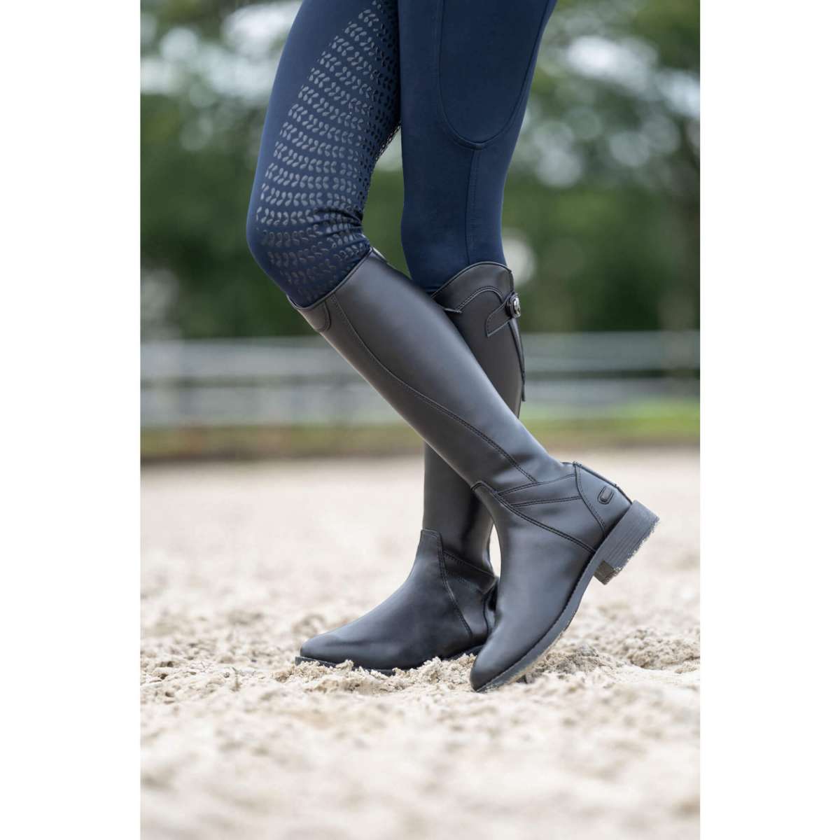Botte D'équitation HKM Mixte Elastik - Noir, Taille 6 - Matière Synthétique Respirante - Pour Cavaliers