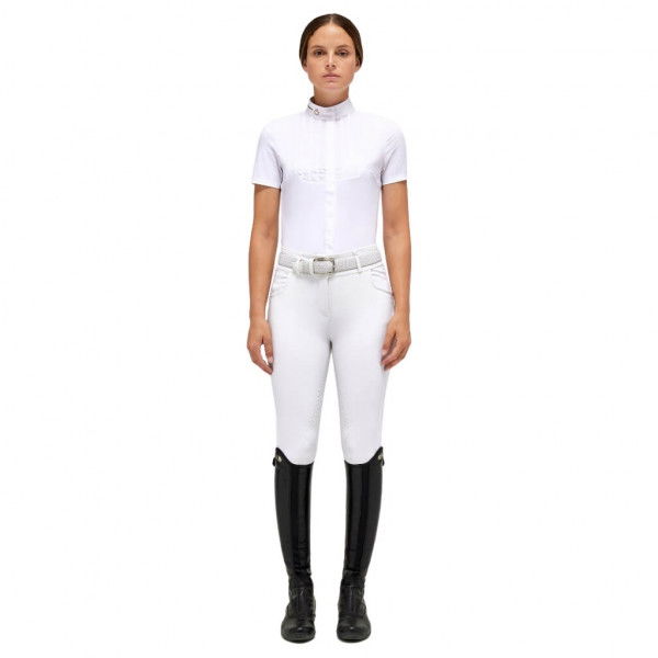 Cavalleria Toscana Turniershirt Damen REVO Pleated Cotton Bib Tech HW22, kurzarm