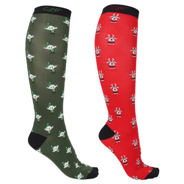 QHP Women´s Riding Socks Christmas, Set of 2