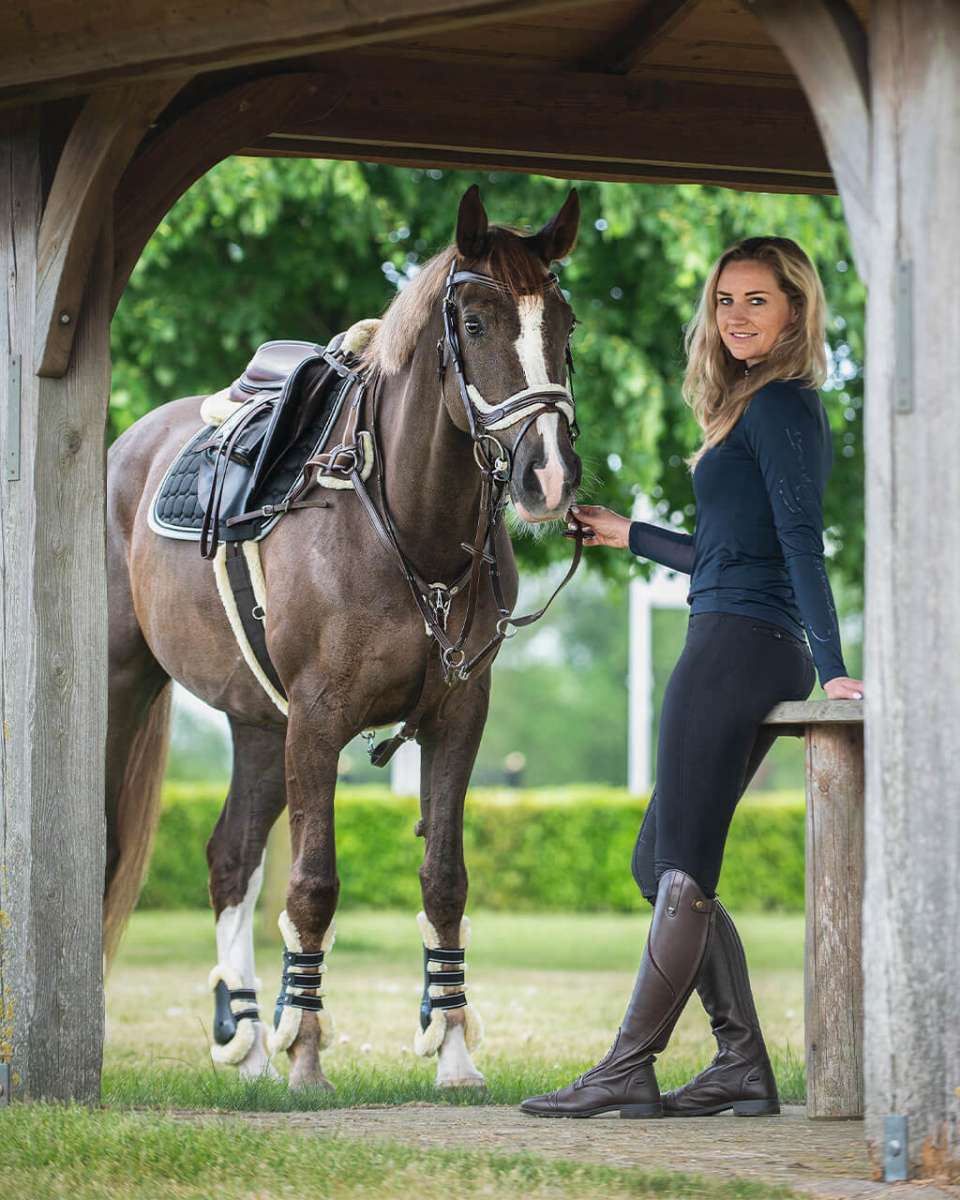 Bride D'équitation Anatomique Avec Doublure Fausse Fourrure - Cuir Buffle, Pour Chevaux à Peau Sensible - 6