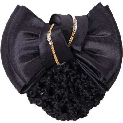 QHP Hairnet Hair Bow Golden