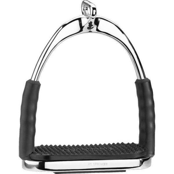 HS Sprenger Stirrups System-4 with 90° Turned Eyelet, Articulated Stirrups, Stainless Steel