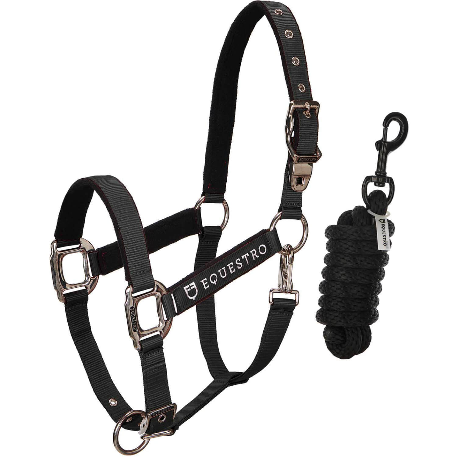 Equestro Halfter Set, Nylonhalfter, mit Führstrick