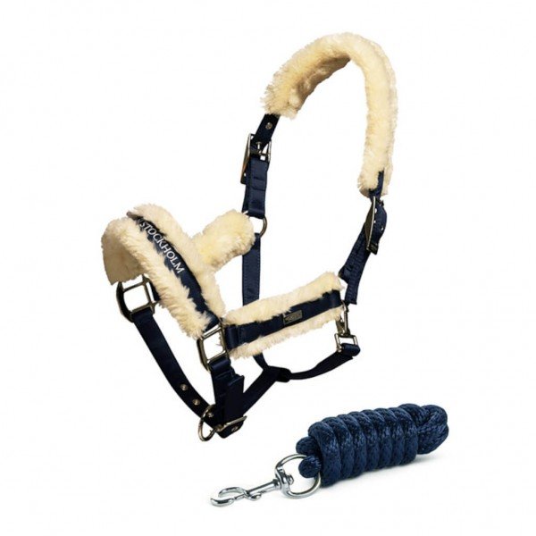Equestrian Stockholm Halter Synthetic Fur, with Lead Rope