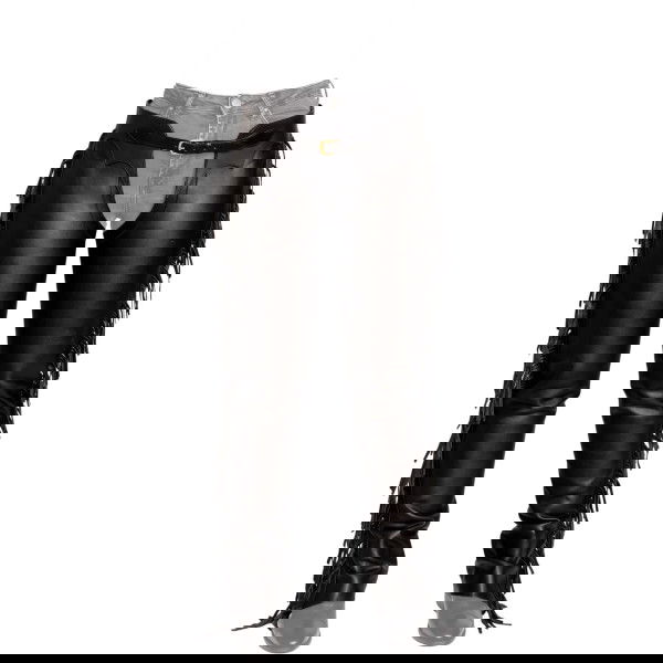 Dyon Chaps, Longchaps, Kunstlederchaps, mit Fransen