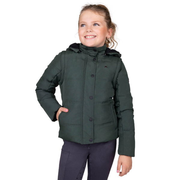 QHP Jacke Kinder Rayah HW24, Winterjacke, Weste, Kapuze und Ärmel abnehmbar