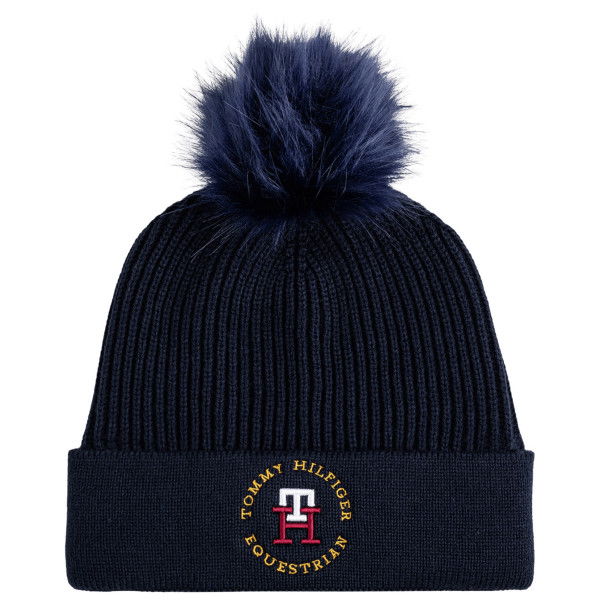 Tommy Hilfiger Equestrian Mütze Unisex Vancouver Pom Pom Beanie HW24, Bommelmütze, Strickmütze