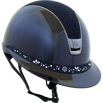 Samshield Riding Helmet MS 2.0 SG,Top Alcantara, FB Flower Sw Jewelry Majestic Trim+Blazon Blk Chrme