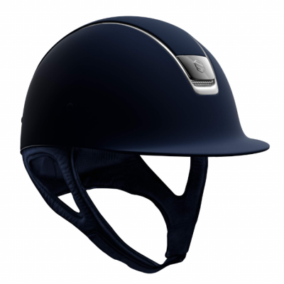 Samshield Reithelm Classic Shadow Matt, Trim Titanium, Blason Black Chrome, mit Dressurausschnitt