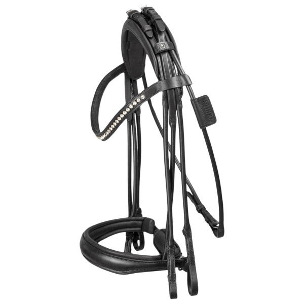 Equiline Double Bridle, Weymouth Bridle, Swedish, Round Stitched