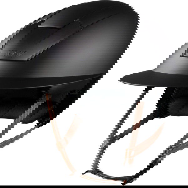 Kask Riding Helmet Kooki Lady Shadow Chinstrap Leather Light Brown