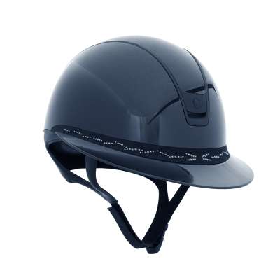 Samshield Reithelm Miss Shield 2.0 Shadowglossy, Frontal Band Flower Swarovski, Trim + Blason Matt