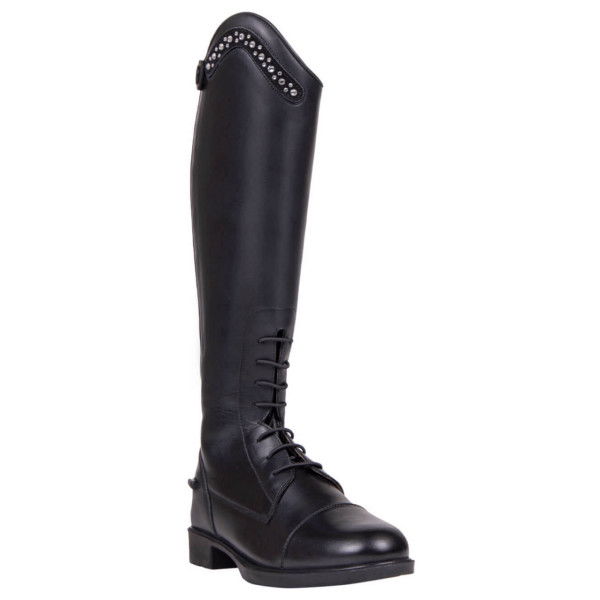 QHP Reitstiefel Jaimy Junior, Lederreitstiefel, Mädchen, Schwarz