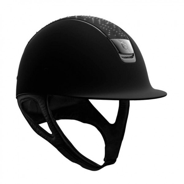 Samshield Riding Helmet Classic Shadowmatt, Top Azetc, Trim + Blazon Black Chrome