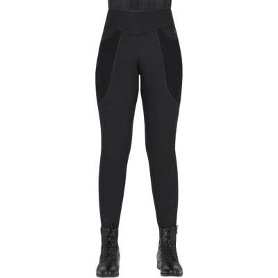 QHP Reitleggings Damen Zahra HW25, Winterreitleggings, Teilbesatz, Half-Grip, High Waist